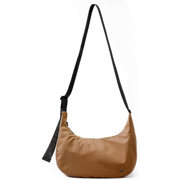 Medium Nylon Crescent Crossbody Bag for Women with Extended Adjustable Shoulder - Picture 3 of 7